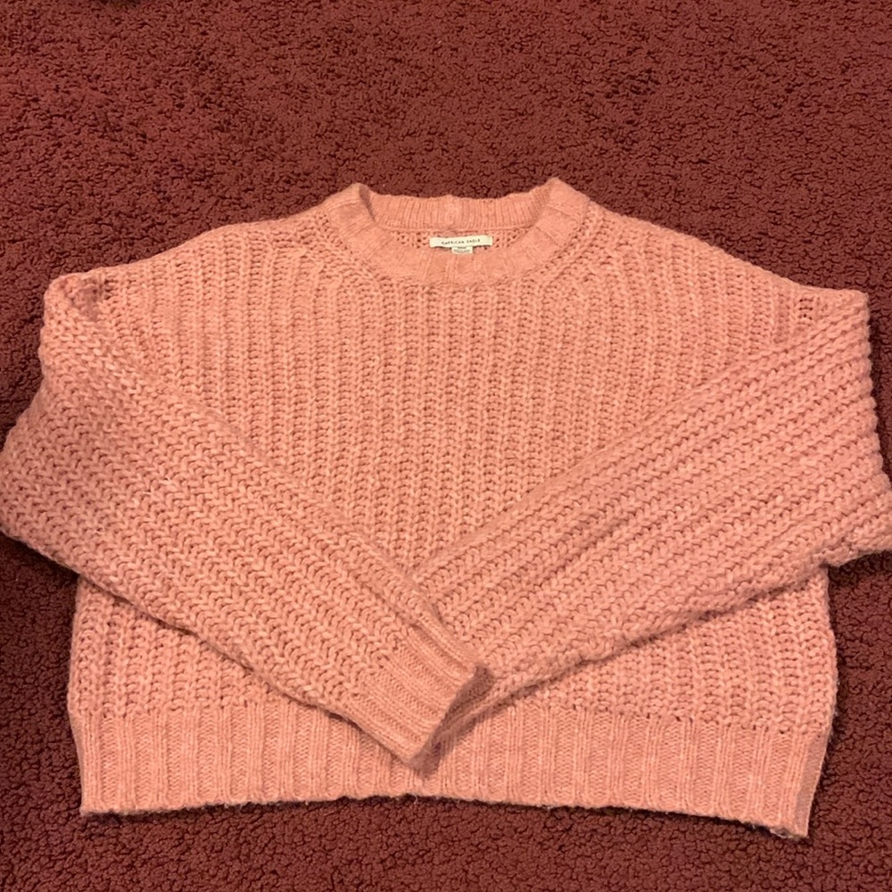 Cropped Pink American Eagle Sweater